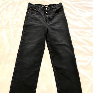 Levi's Ribcage Straight Waterless W28 L29 Gray-Black